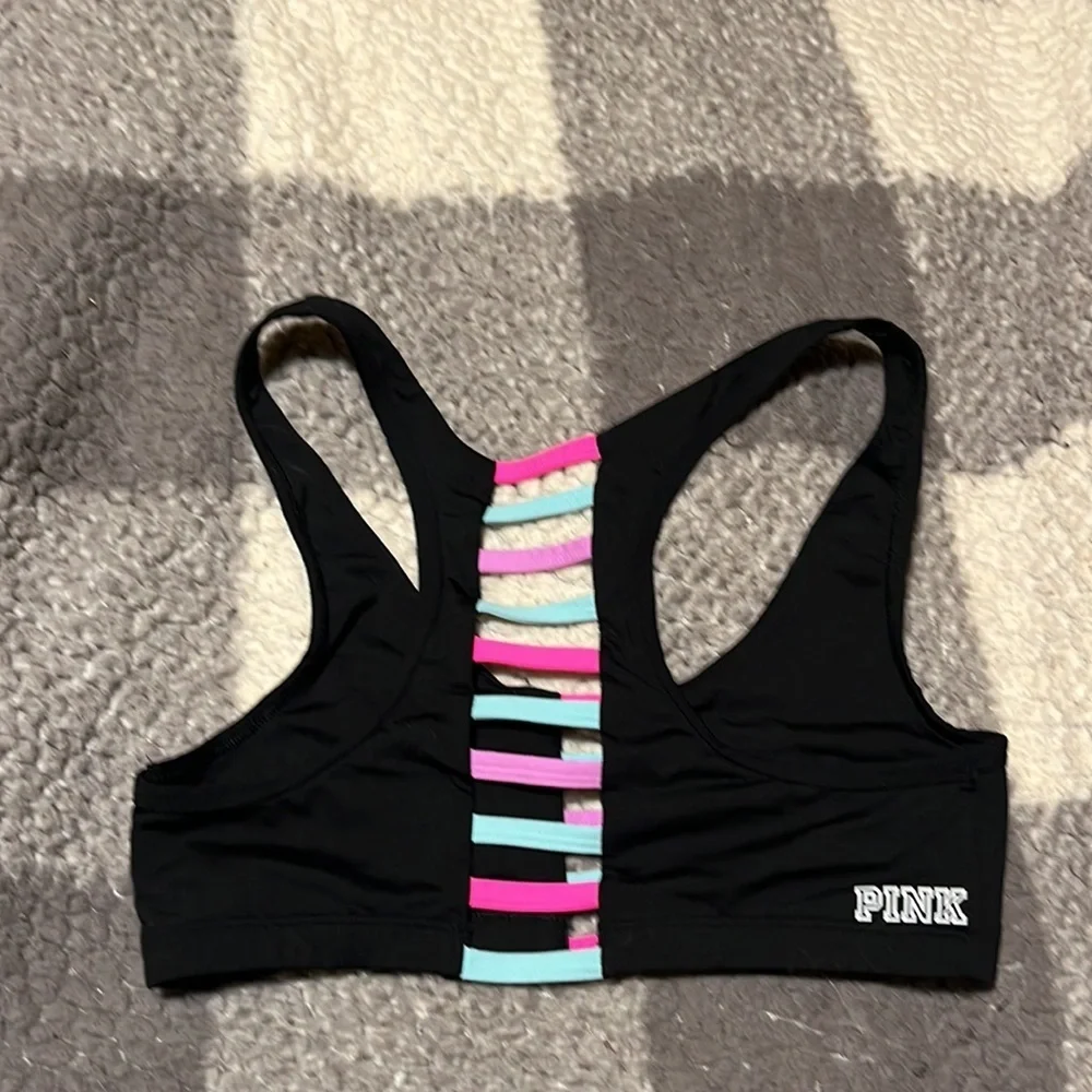 Victoria’s Secret PINK Black Retro 90’s Sports Bra Size small